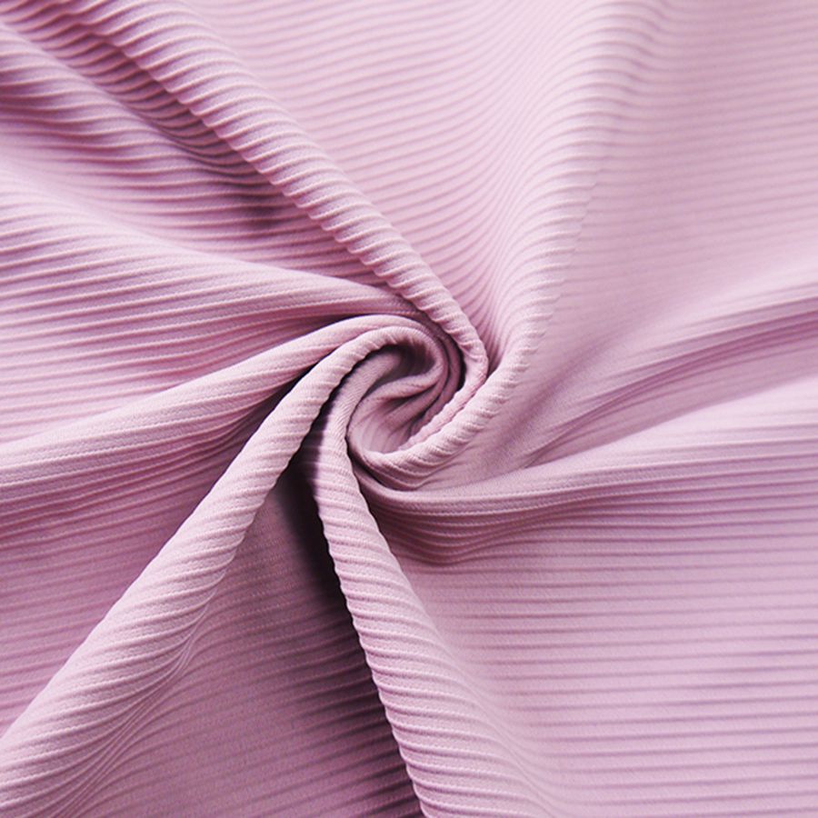 Custom 78% Nylon 22% Spandex Stripped Texture Rib Fabric For Yoga